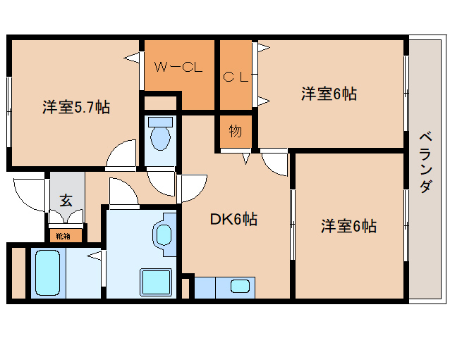 木津川市木津川台のマンションの間取り