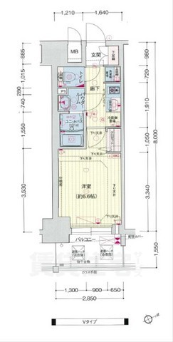 神戸市兵庫区西出町のマンションの間取り