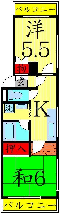 足立区東綾瀬のマンションの間取り