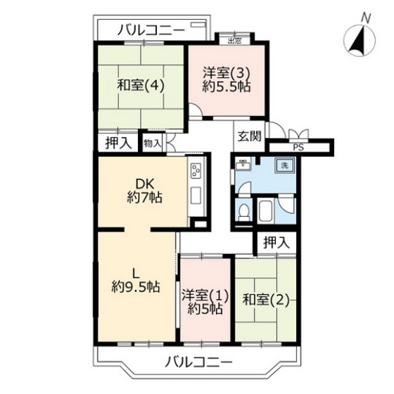 ＵＲせんげん台パークタウン四番街の間取り