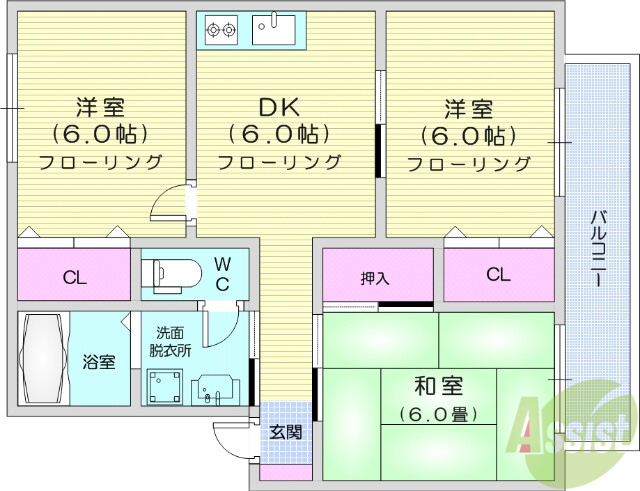 セントレージュBの間取り