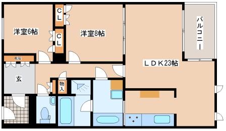 神戸市垂水区天ノ下町のマンションの間取り