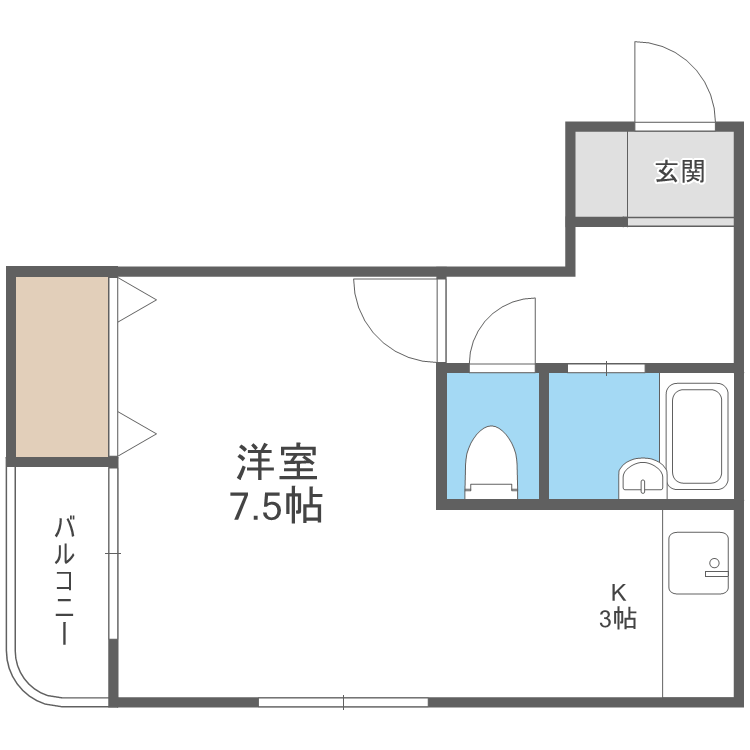 札幌市中央区南八条西のアパートの間取り