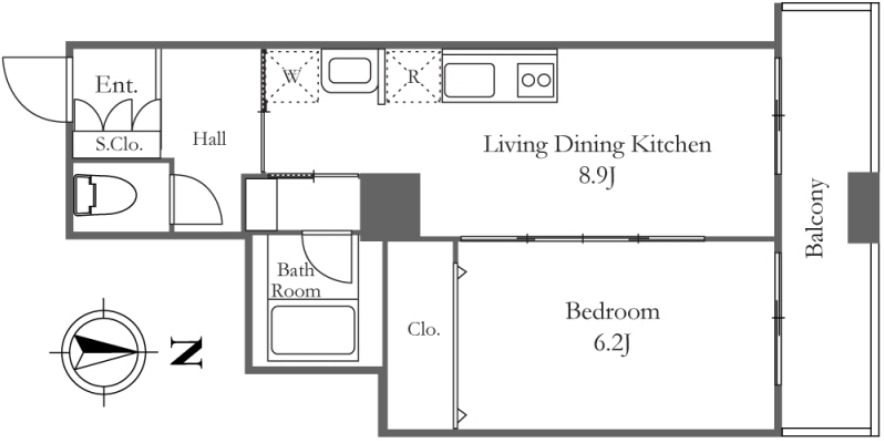 中央区佃のマンションの間取り