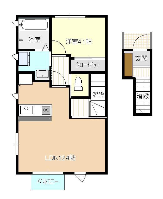 山形市江南のアパートの間取り