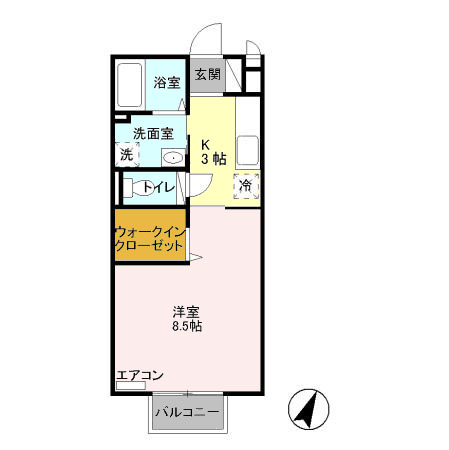 南アルプス市徳永のアパートの間取り