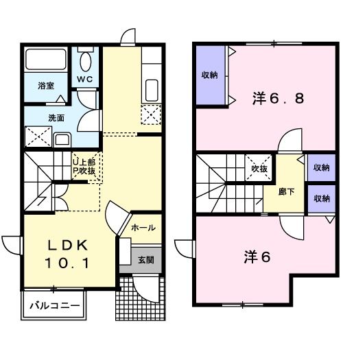 新潟市西区寺地のアパートの間取り