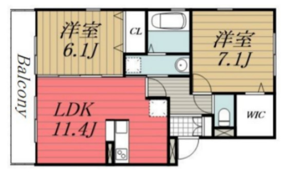 【山武市津辺のアパートの間取り】