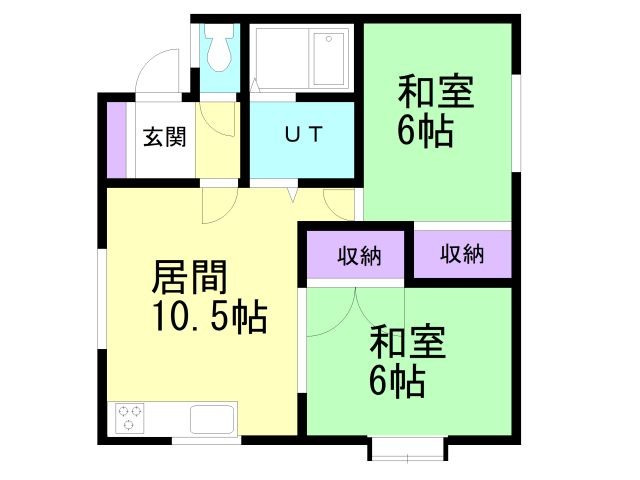 苫小牧市沼ノ端中央のアパートの間取り