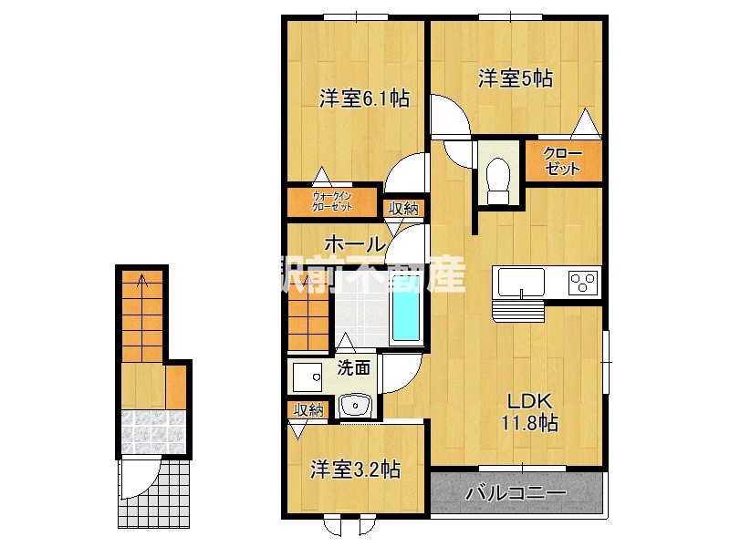 朝倉市柿原のアパートの間取り