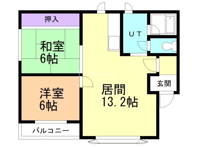 札幌市北区新琴似四条のアパートの間取り