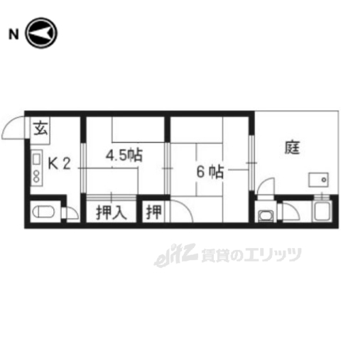 京都市伏見区桃山水野左近東町のアパートの間取り