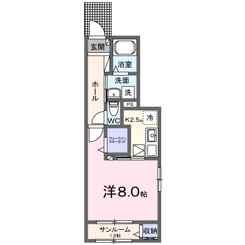 【松江市東津田町のアパートの間取り】