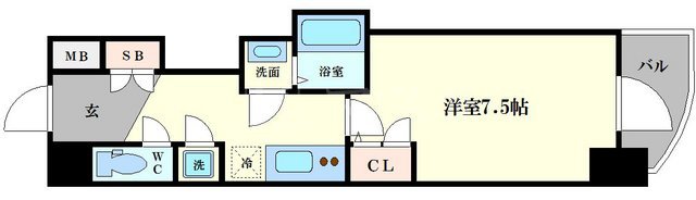 アドバンス心斎橋ラシュレIIの間取り