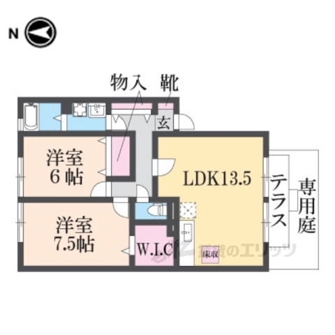 葛城市北花内のアパートの間取り