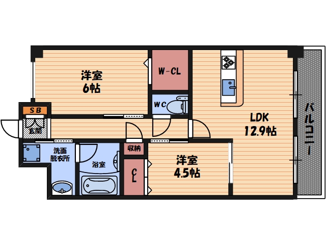 茨木市大住町のマンションの間取り