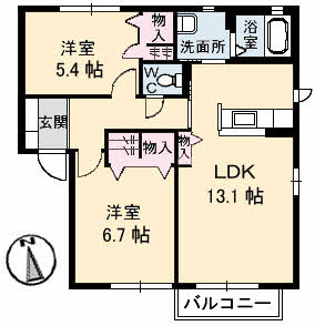 ハピネス　Ａ棟の間取り