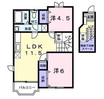 備前市穂浪のアパートの間取り