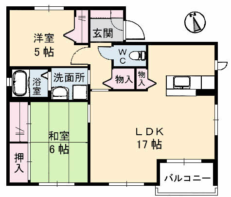 【広島市安佐南区山本のアパートの間取り】