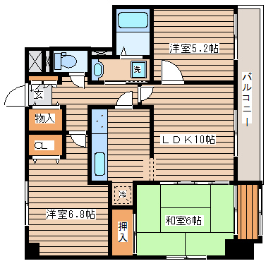 仙台市青葉区通町のマンションの間取り