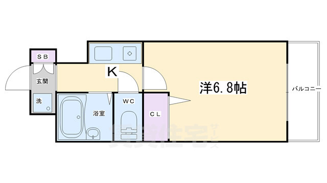 京都市中京区金吹町のマンションの間取り