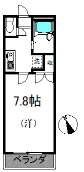 アイコーサンハイツI 1階角部屋の間取り