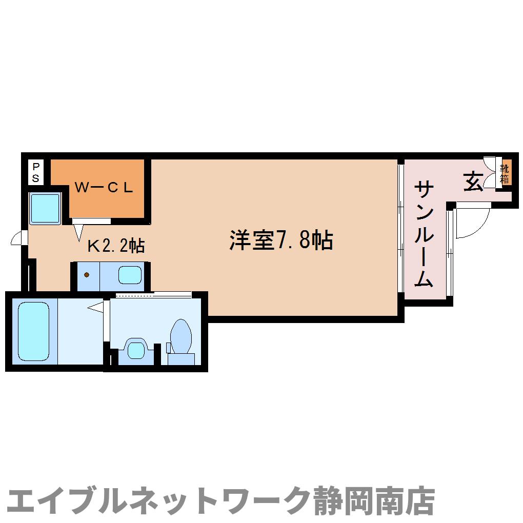 静岡市駿河区小黒のアパートの間取り