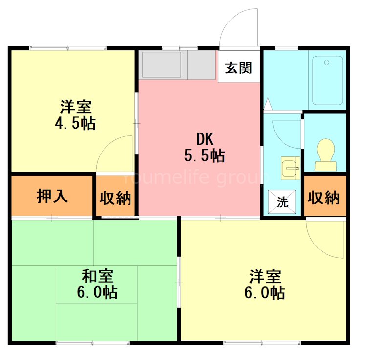 小田原市矢作のアパートの間取り