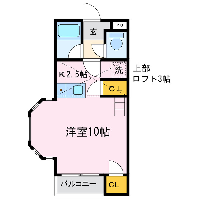 蒲郡市大塚町のアパートの間取り