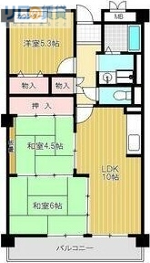 大阪市東住吉区矢田のマンションの間取り