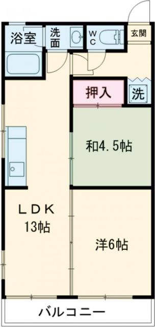 和歌山市本町のマンションの間取り