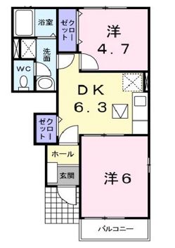 府中市父石町のアパートの間取り