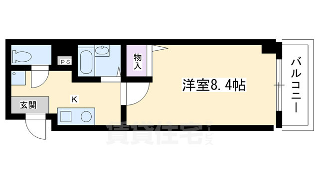 京都市中京区聚楽廻南町のマンションの間取り