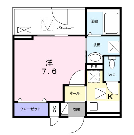 京都市伏見区深草西浦町７丁目のアパートの間取り