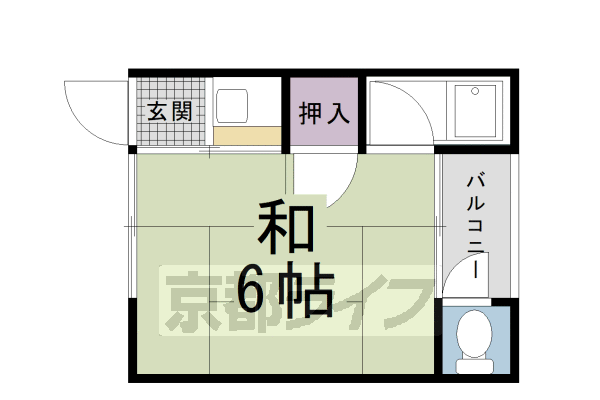 京都市左京区岩倉三宅町のアパートの間取り