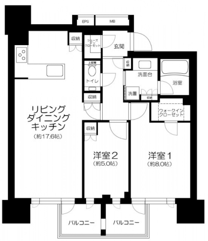 ブランズ東麻布の間取り