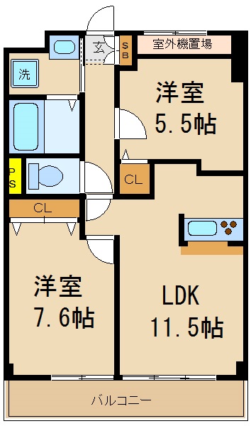 鎌ケ谷市富岡のマンションの間取り