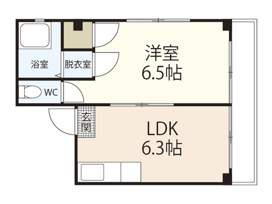 【広島市中区東千田町のマンションの間取り】