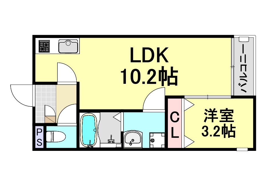 四日市市南浜田町のアパートの間取り