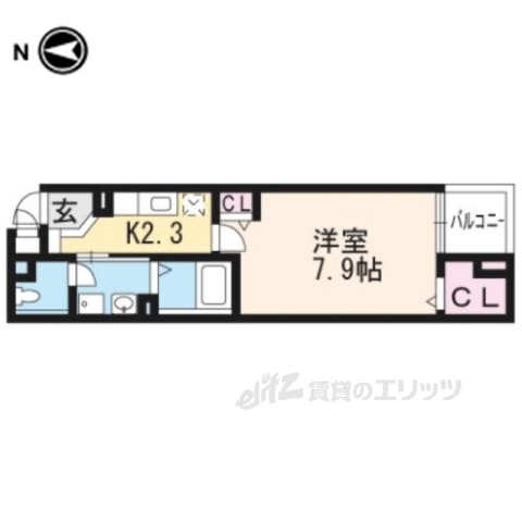 京田辺市宮津灰崎のマンションの間取り