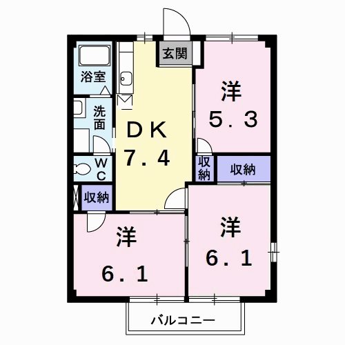 パークヒルズ涼松Ａの間取り