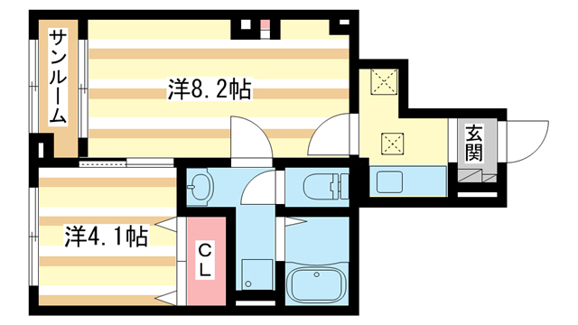 奈良市西九条町のアパートの間取り