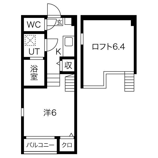 仙台市宮城野区岩切のアパートの間取り