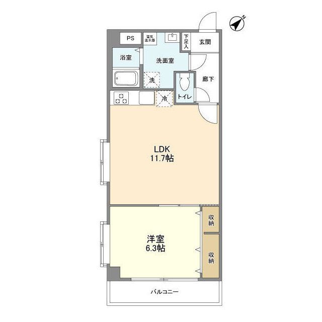 千葉市中央区新千葉のマンションの間取り