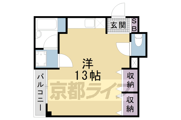 京都市中京区晴明町のマンションの間取り