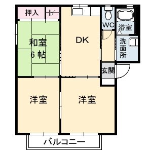 福山市新市町大字相方のアパートの間取り