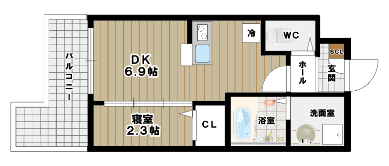 アルモカーサ三国ヶ丘の間取り