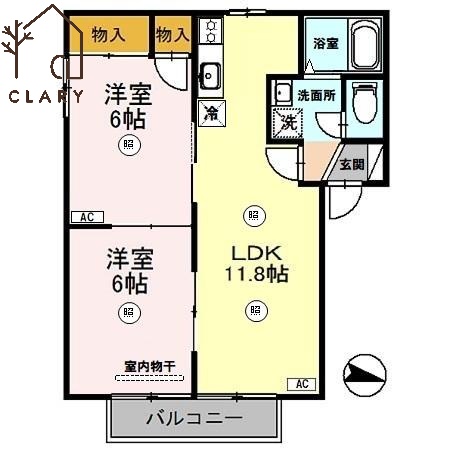 パティオ渕町 A棟の間取り