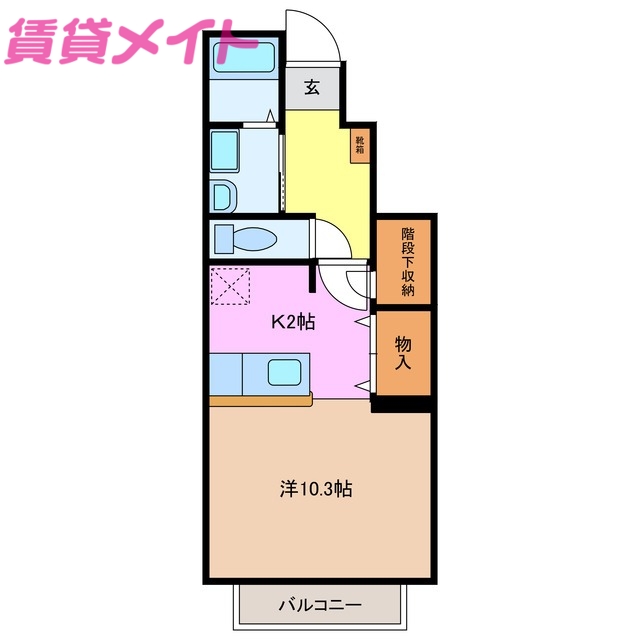 津市上浜町のアパートの間取り