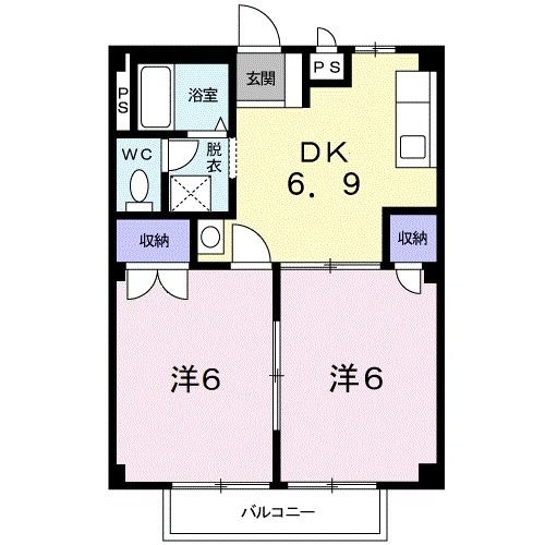 ＧＲＥＥＮハイツ赤地　Ａの間取り